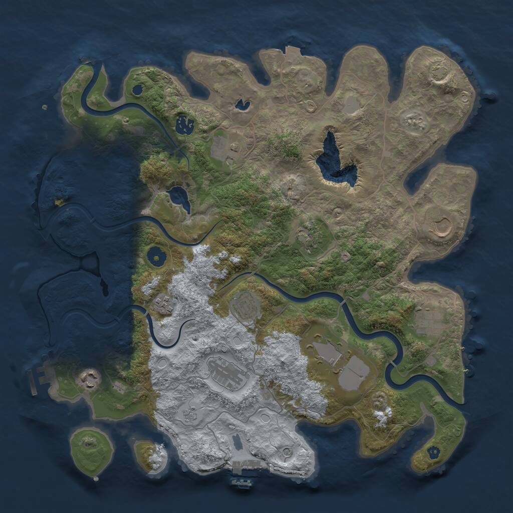 Rust Map: Procedural Map, Size: 4000, Seed: 56863483, 16 Monuments