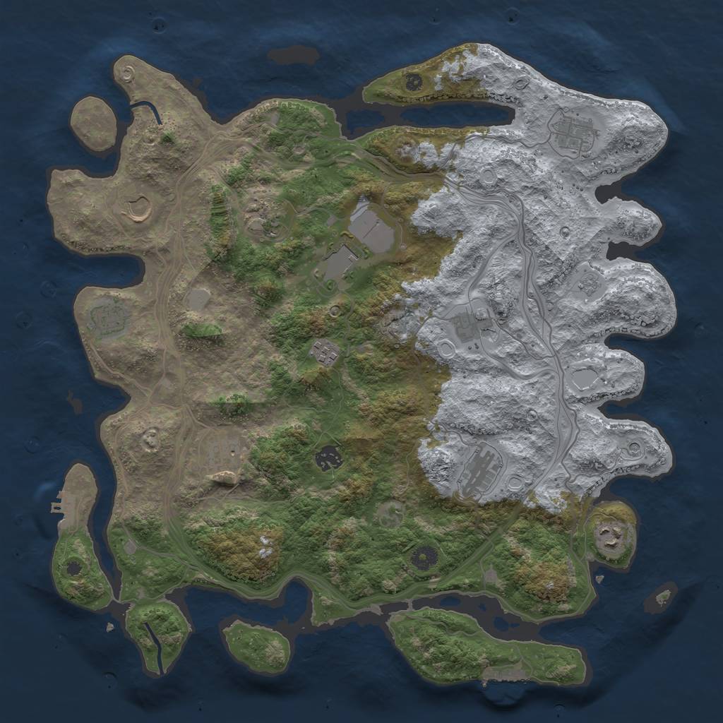 Rust Map: Procedural Map, Size: 4250, Seed: 1858627391, 18 Monuments