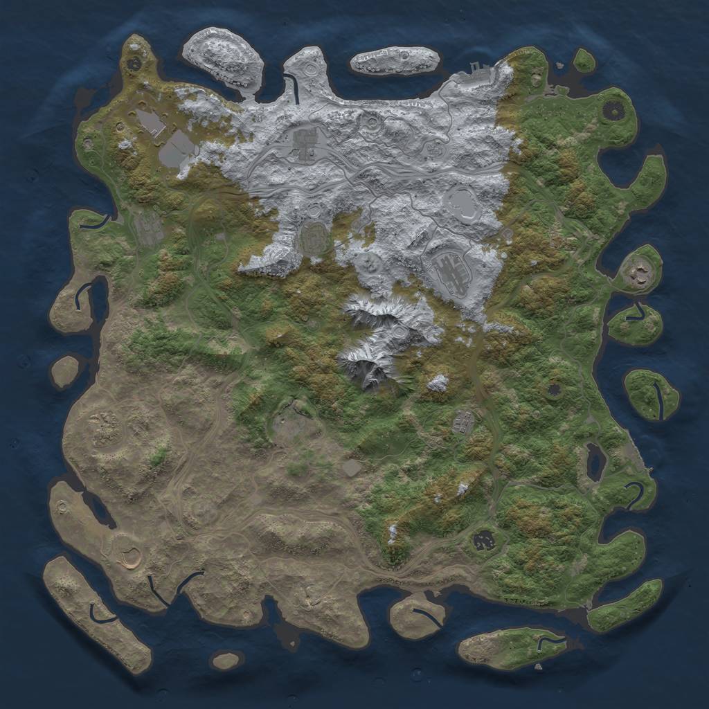Rust Map: Procedural Map, Size: 5000, Seed: 19041759, 18 Monuments