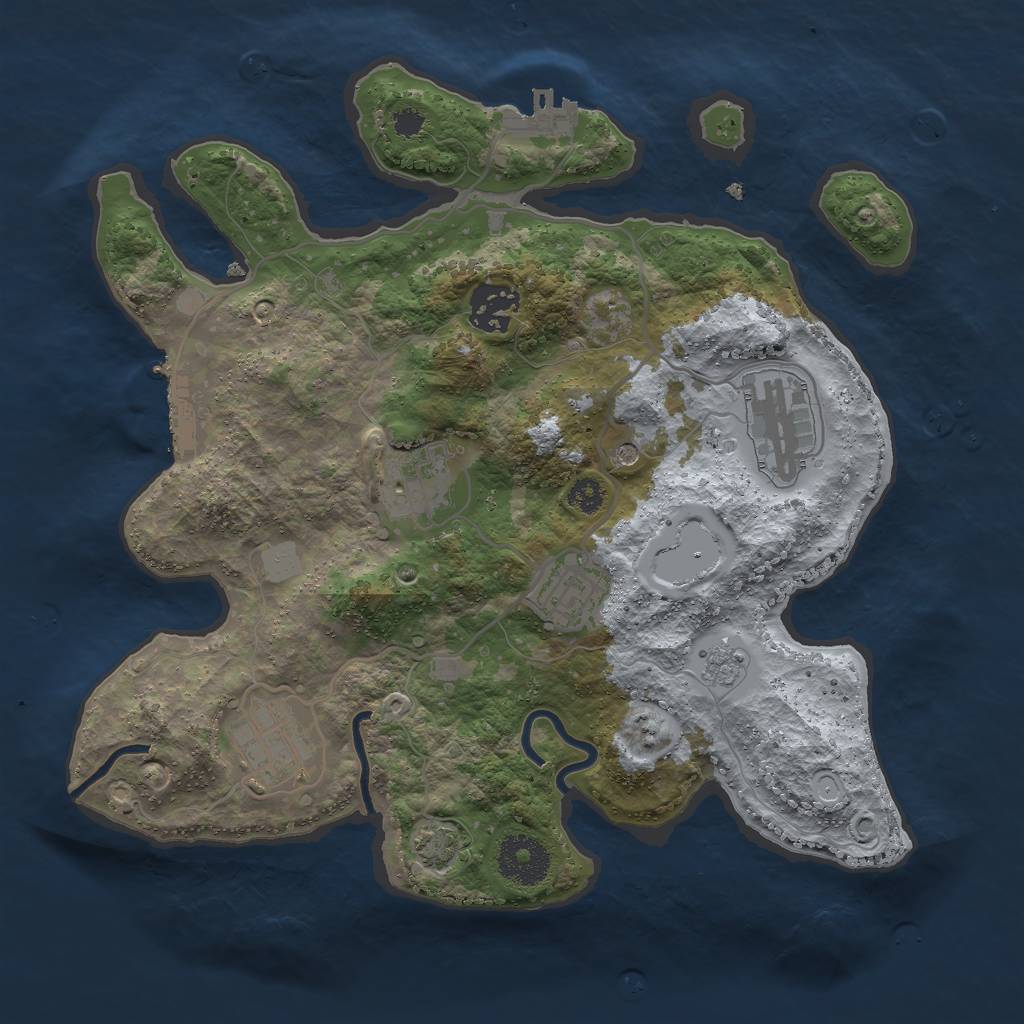 Rust Map: Procedural Map, Size: 3000, Seed: 10613, 13 Monuments