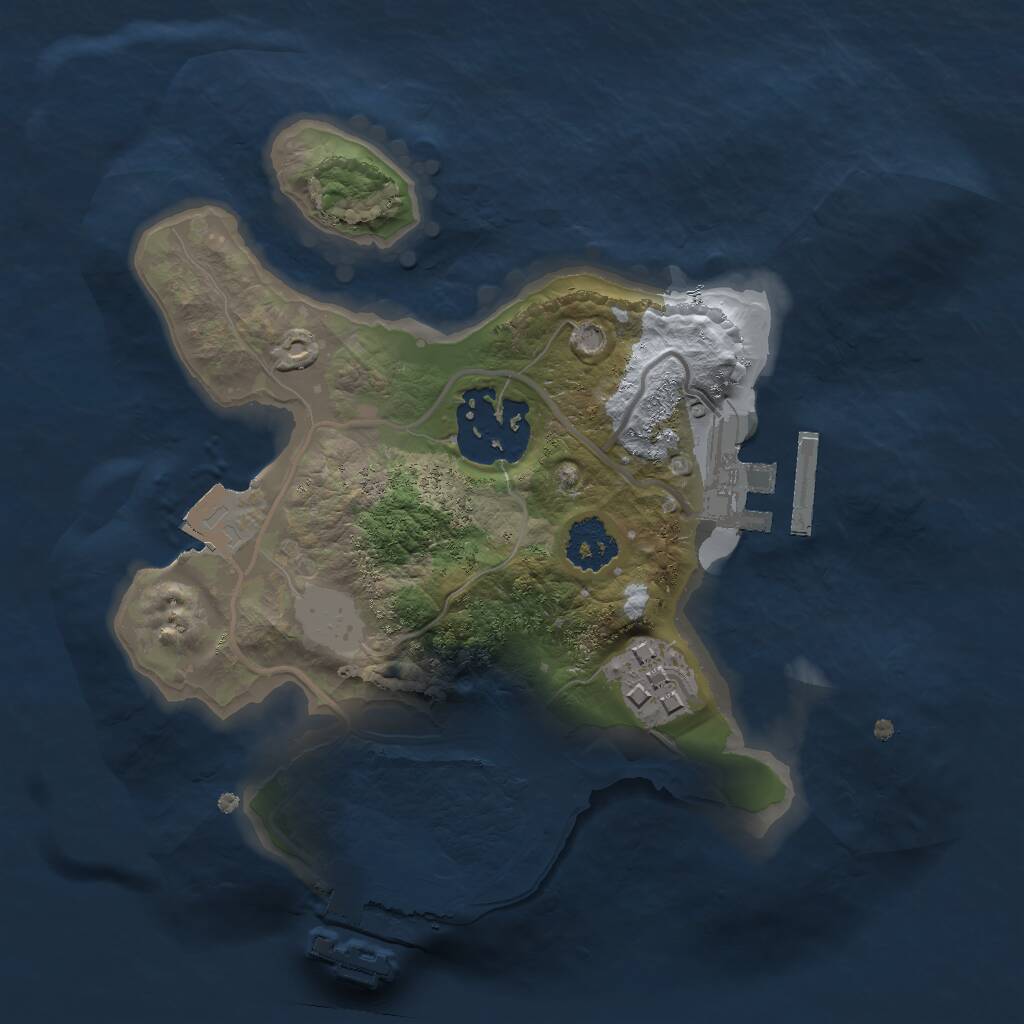 Rust Map: Procedural Map, Size: 2000, Seed: 9851, 5 Monuments