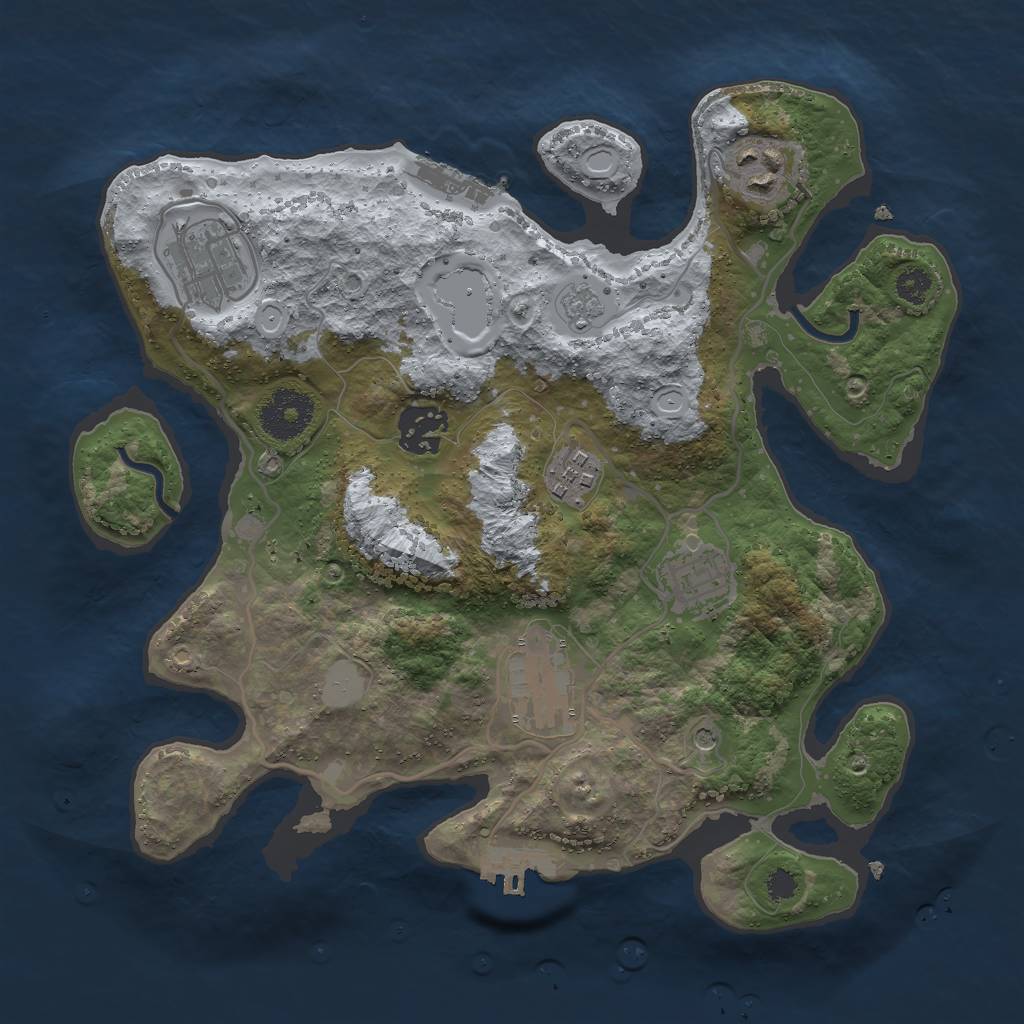Rust Map: Procedural Map, Size: 3000, Seed: 668134909, 13 Monuments