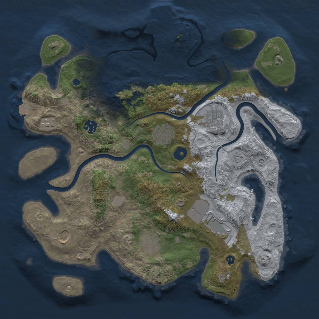 Rust Map: Procedural Map, Size: 3600, Seed: 12904, 12 Monuments