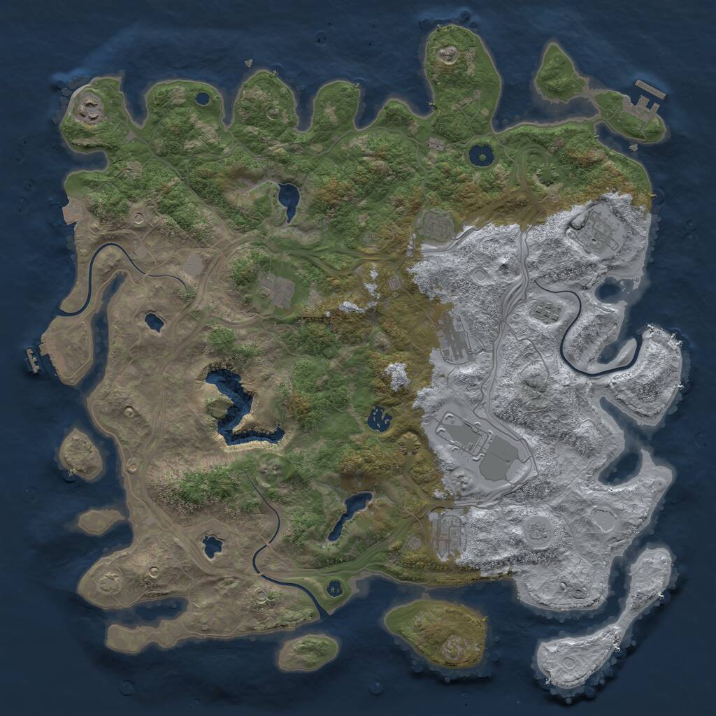 Rust Map: Procedural Map, Size: 4500, Seed: 211814094, 15 Monuments