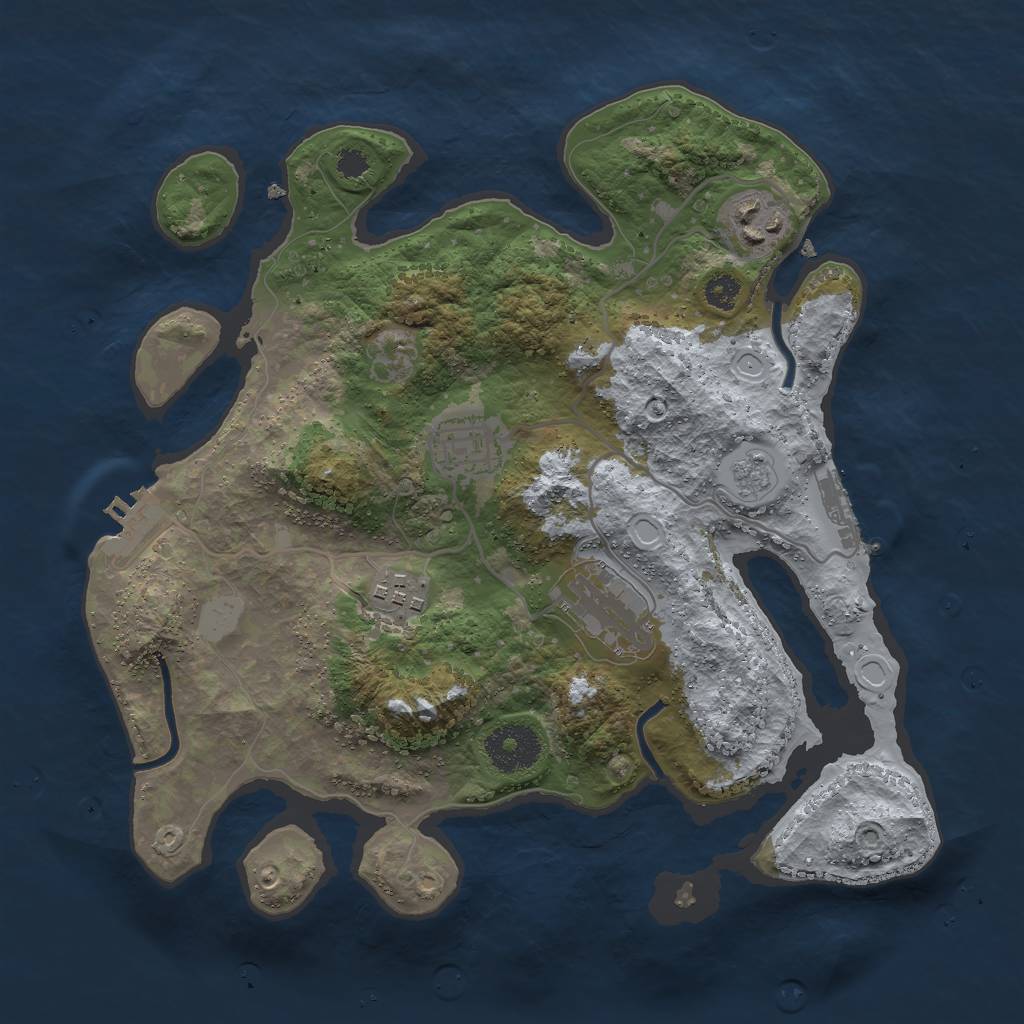 Rust Map: Procedural Map, Size: 3000, Seed: 544696265, 10 Monuments