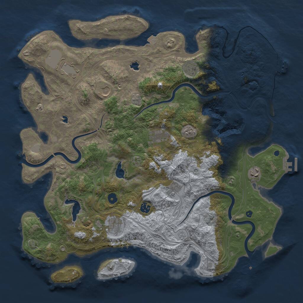 Rust Map: Procedural Map, Size: 4500, Seed: 13497319, 15 Monuments