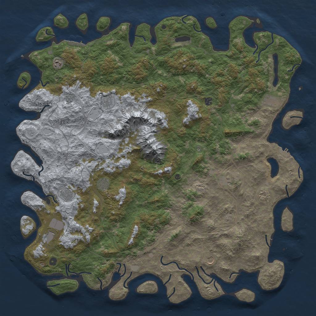 Rust Map: Procedural Map, Size: 6000, Seed: 1292184311, 18 Monuments