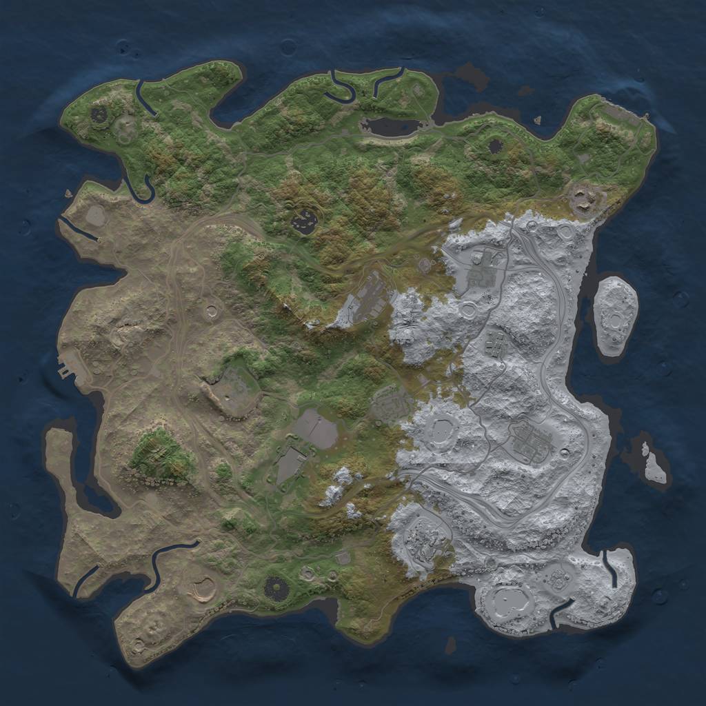 Rust Map: Procedural Map, Size: 4250, Seed: 234374777, 18 Monuments