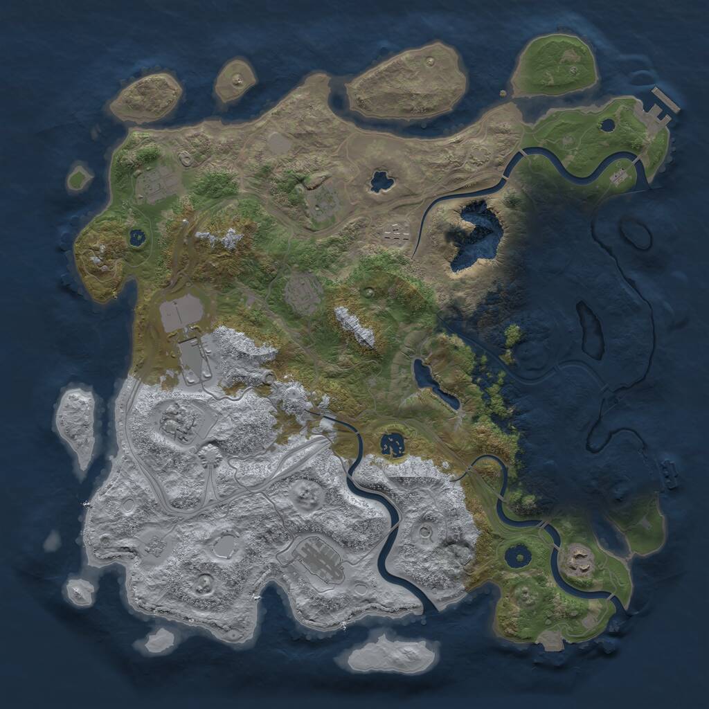 Rust Map: Procedural Map, Size: 4250, Seed: 1008082943, 15 Monuments