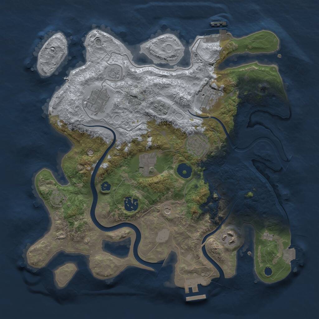 Rust Map: Procedural Map, Size: 3250, Seed: 32045, 13 Monuments
