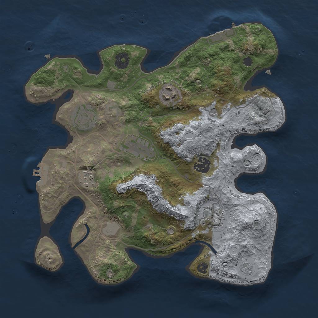 Rust Map: Procedural Map, Size: 3000, Seed: 435534536, 13 Monuments