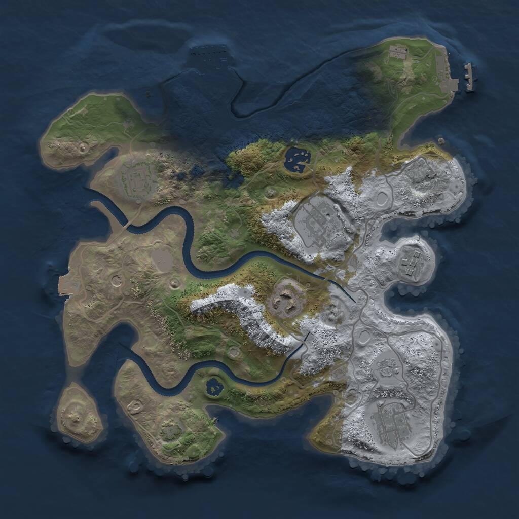 Rust Map: Procedural Map, Size: 3000, Seed: 435534536, 12 Monuments