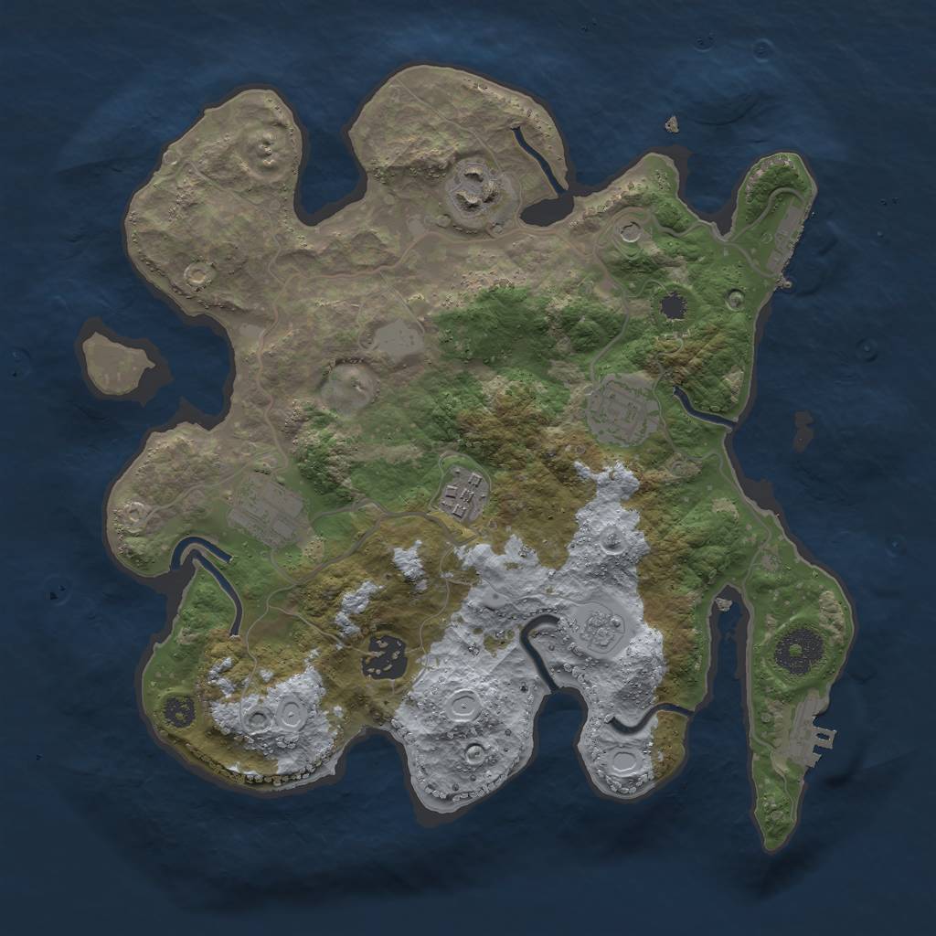 Rust Map: Procedural Map, Size: 3000, Seed: 5820, 12 Monuments