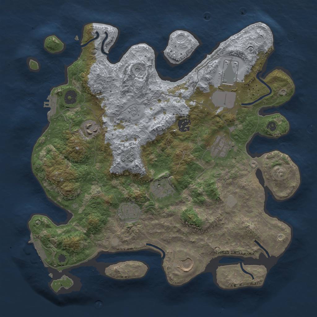Rust Map: Procedural Map, Size: 3500, Seed: 1540678064, 15 Monuments
