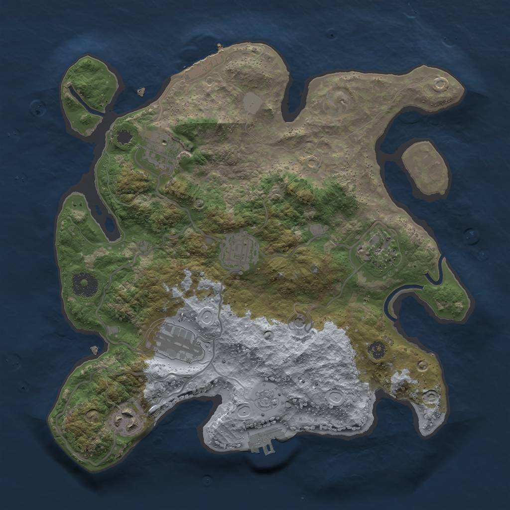 Rust Map: Procedural Map, Size: 3000, Seed: 1871901546, 12 Monuments