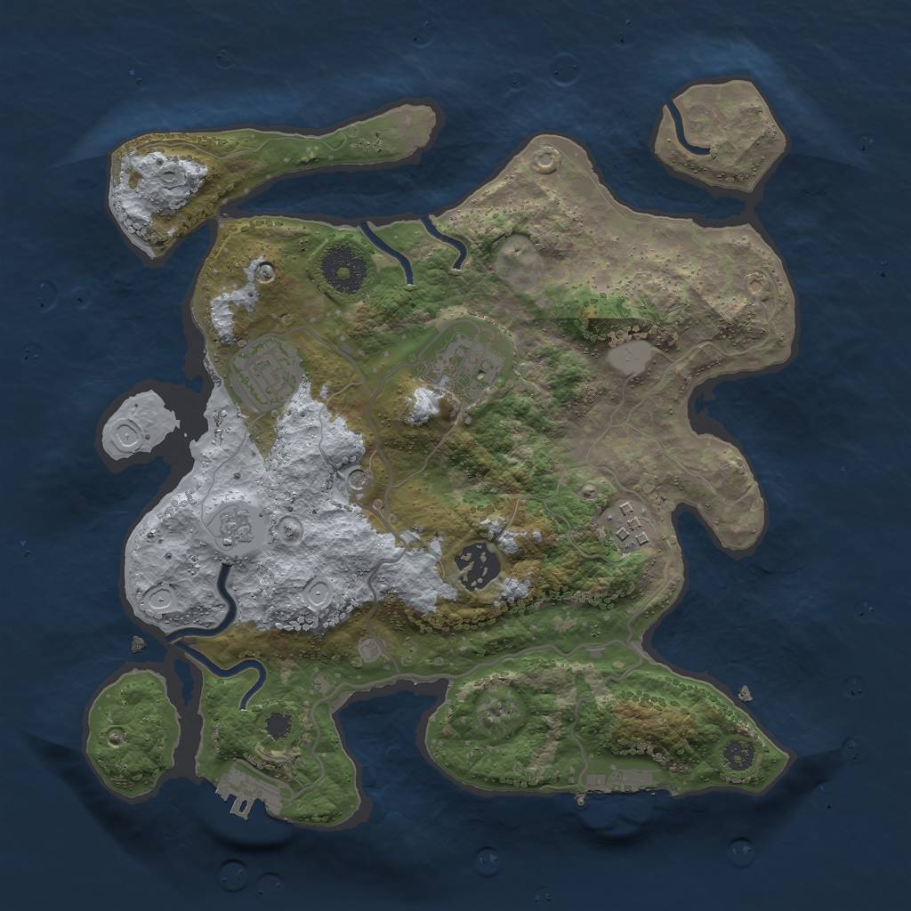 Rust Map: Procedural Map, Size: 3000, Seed: 4056381, 11 Monuments