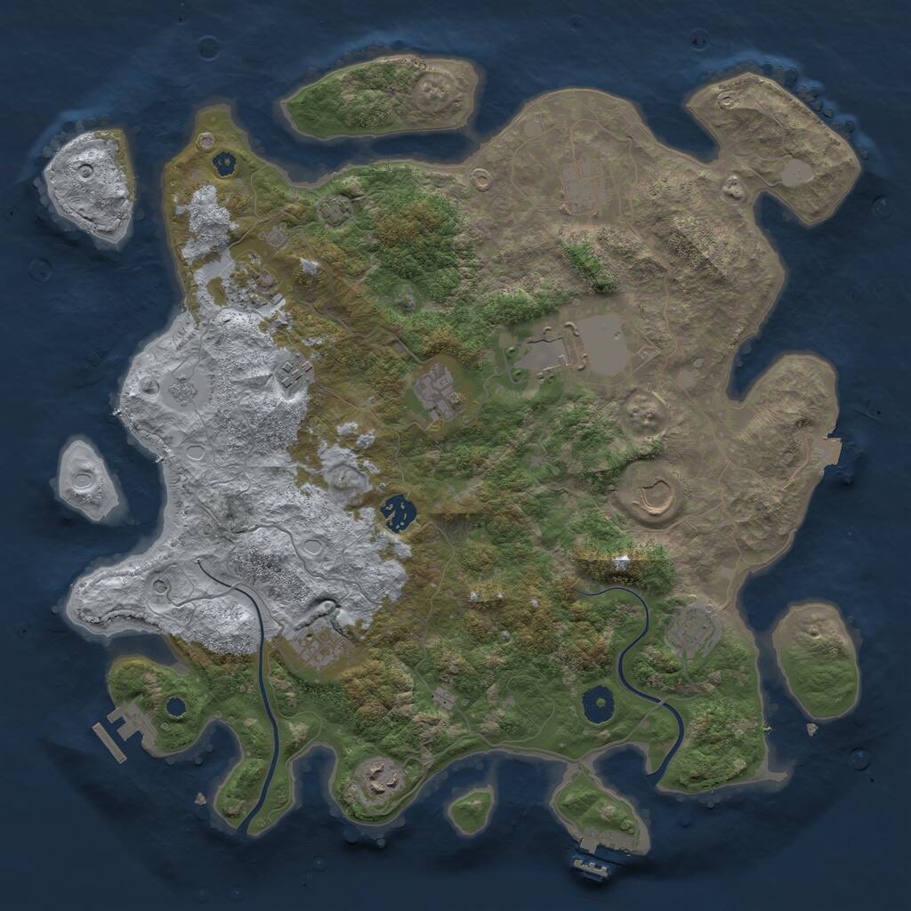 Rust Map: Procedural Map, Size: 3950, Seed: 32324, 16 Monuments