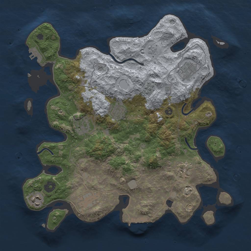 Rust Map: Procedural Map, Size: 3300, Seed: 12892, 14 Monuments