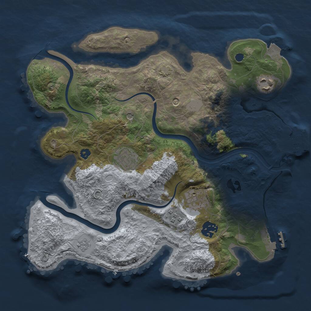 Rust Map: Procedural Map, Size: 3000, Seed: 10255, 11 Monuments