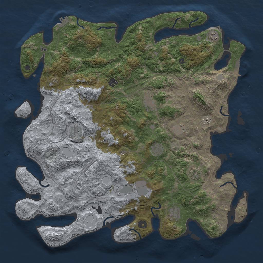 Rust Map: Procedural Map, Size: 4500, Seed: 78706481, 17 Monuments