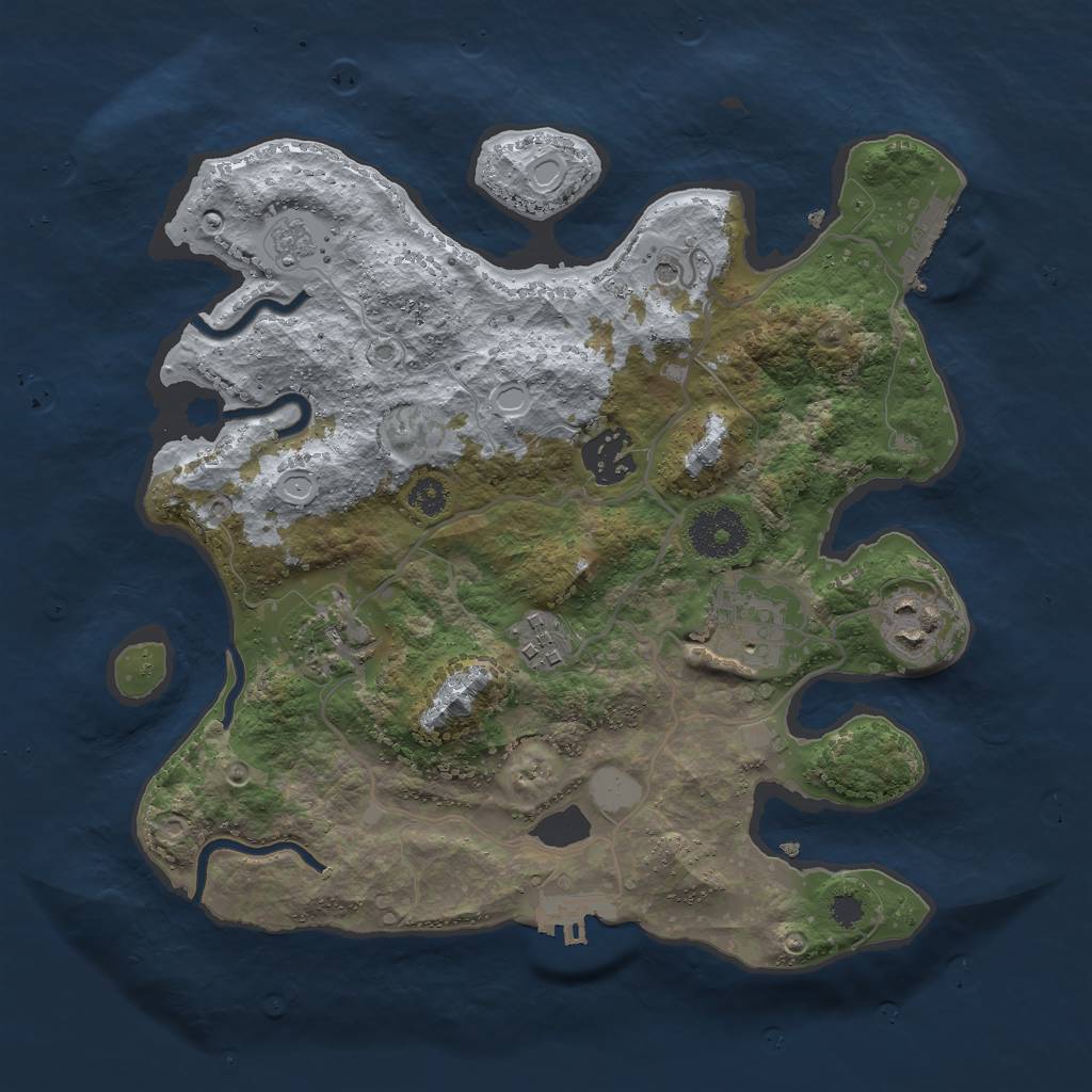 Rust Map: Procedural Map, Size: 3000, Seed: 75546, 12 Monuments
