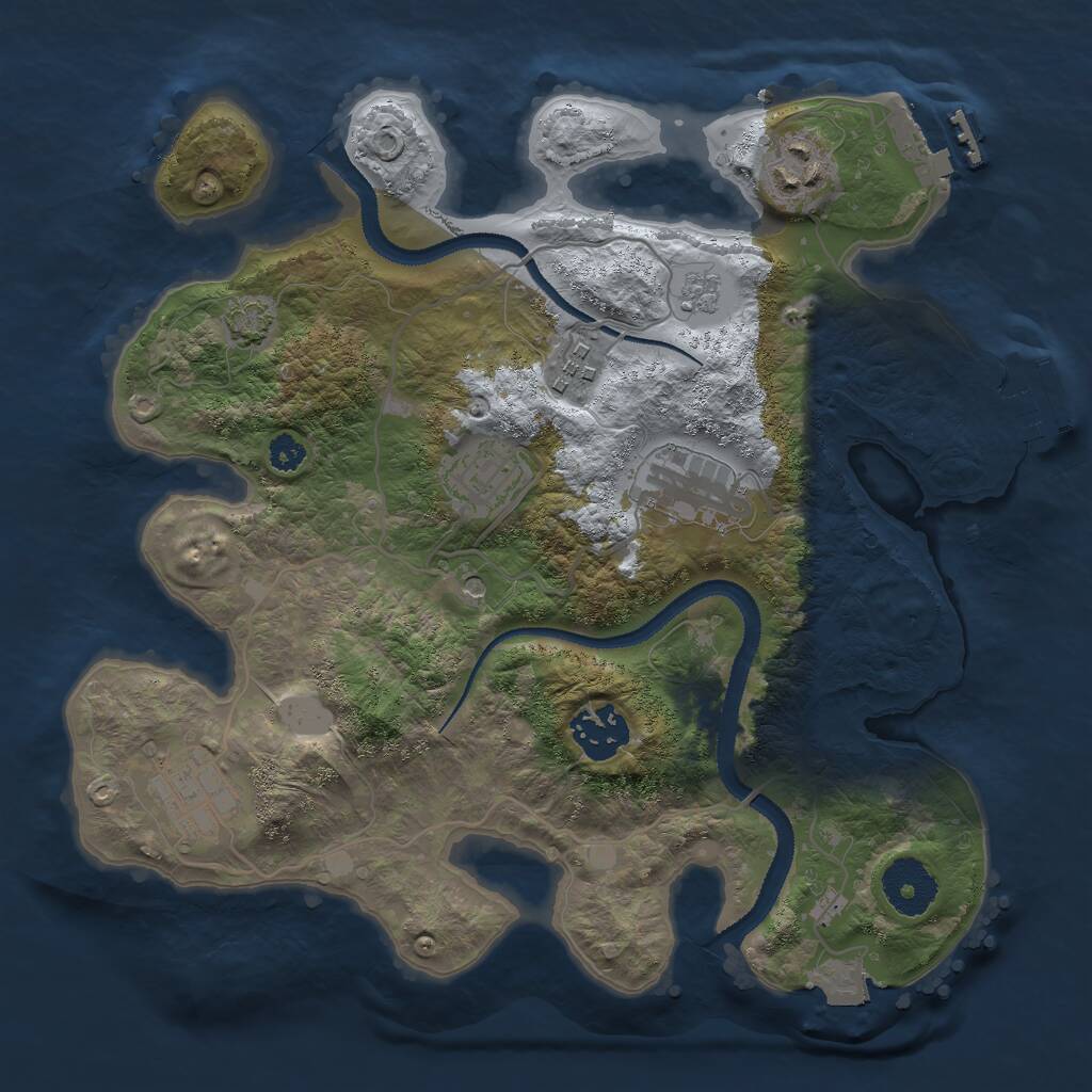 Rust Map: Procedural Map, Size: 3000, Seed: 13492, 12 Monuments