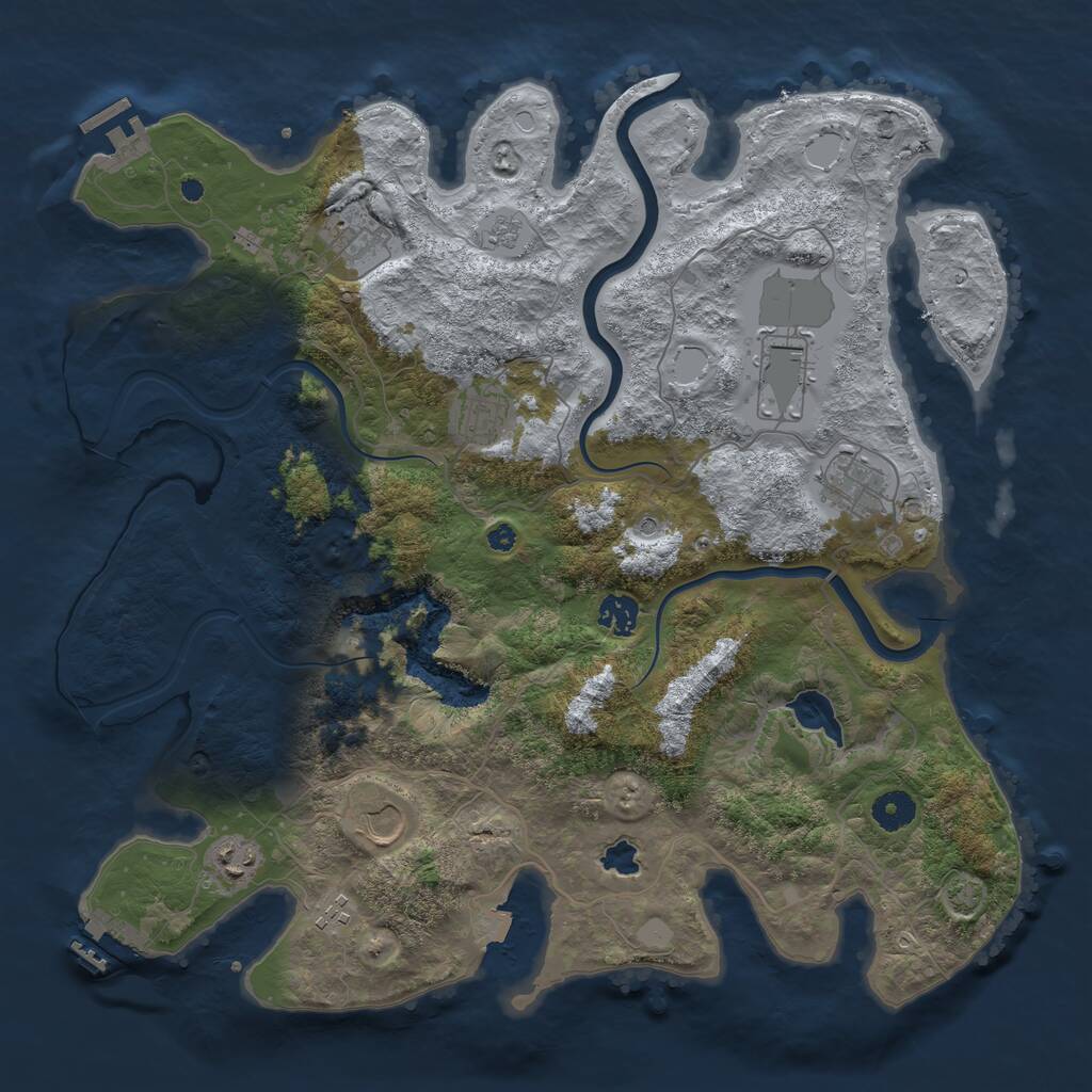 Rust Map: Procedural Map, Size: 4000, Seed: 1594306694, 14 Monuments