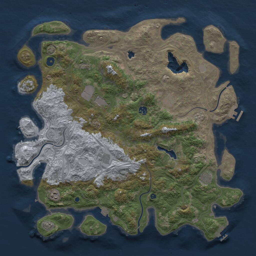 Rust Map: Procedural Map, Size: 4497, Seed: 110, 14 Monuments
