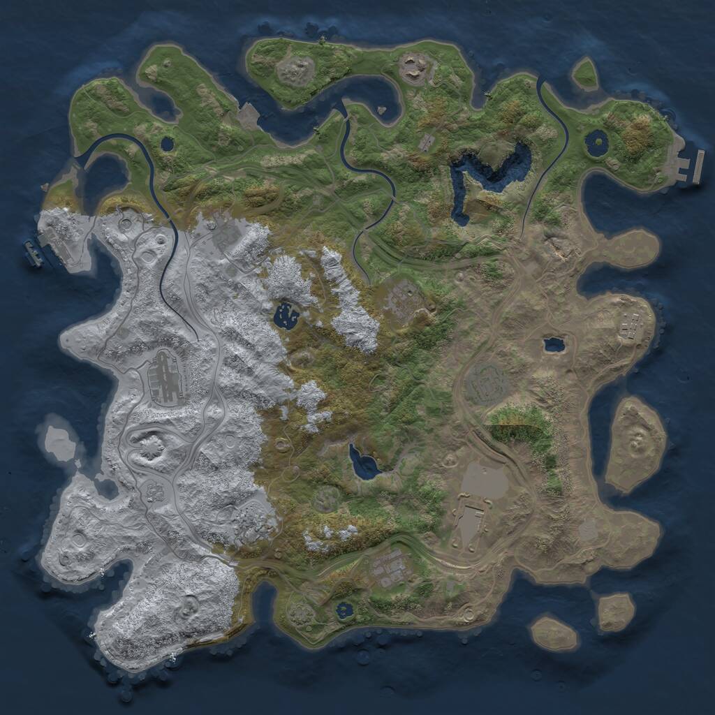 Rust Map: Procedural Map, Size: 4250, Seed: 214825, 16 Monuments