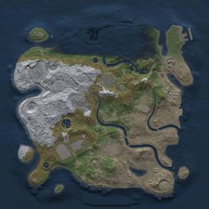 Thumbnail Rust Map: Procedural Map, Size: 3500, Seed: 1402330129, 14 Monuments