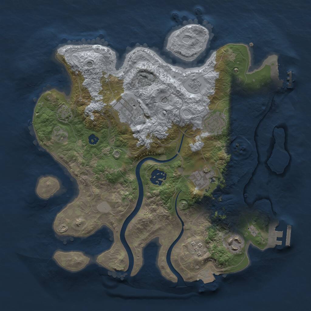 Rust Map: Procedural Map, Size: 3000, Seed: 68632674, 12 Monuments