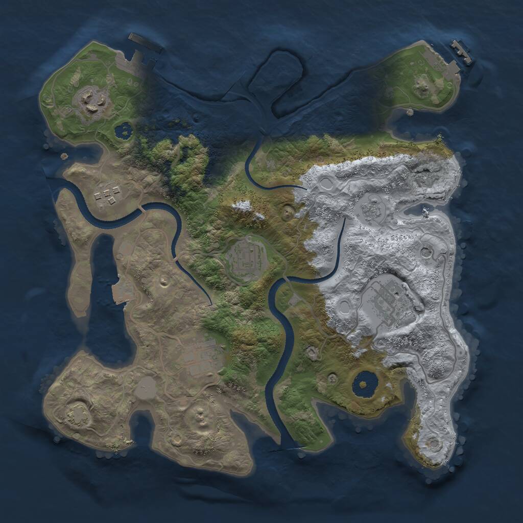 Rust Map: Procedural Map, Size: 3000, Seed: 333920412, 11 Monuments