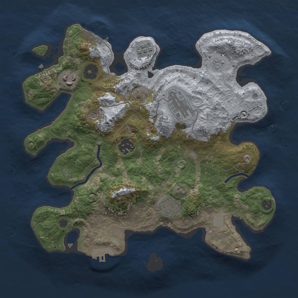 Rust Map: Procedural Map, Size: 3000, Seed: 1503379255, 12 Monuments
