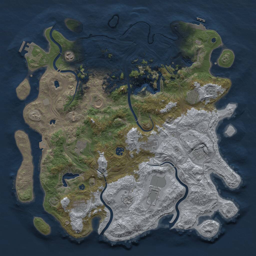 Rust Map: Procedural Map, Size: 4500, Seed: 16411275, 17 Monuments