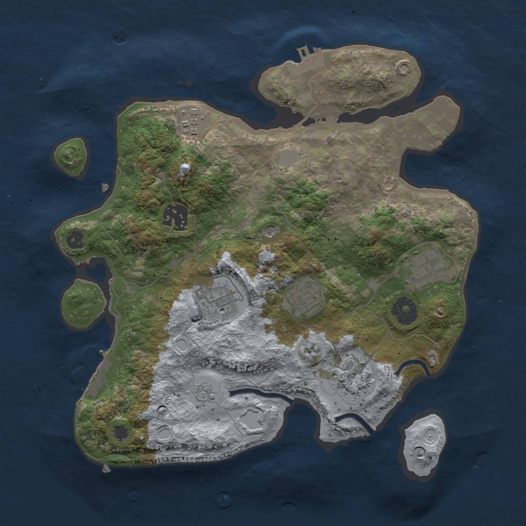 Rust Map: Procedural Map, Size: 3000, Seed: 16837, 13 Monuments