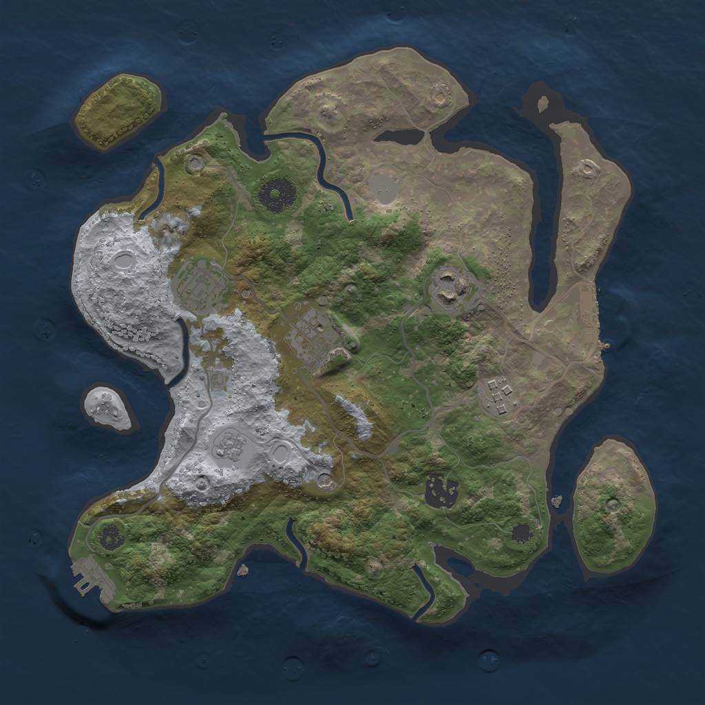 Rust Map: Procedural Map, Size: 3000, Seed: 6173, 12 Monuments
