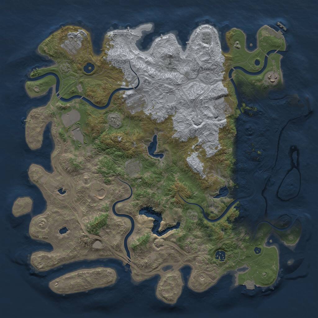 Rust Map: Procedural Map, Size: 4500, Seed: 470007430, 15 Monuments