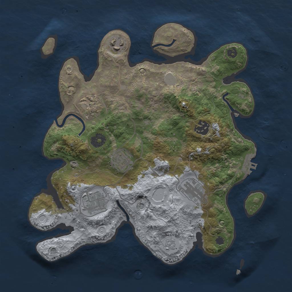 Rust Map: Procedural Map, Size: 3000, Seed: 30098, 12 Monuments