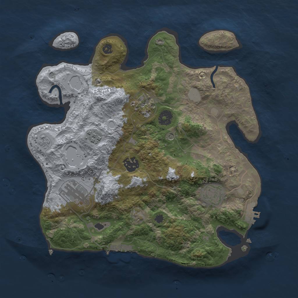 Rust Map: Procedural Map, Size: 3000, Seed: 28906, 12 Monuments