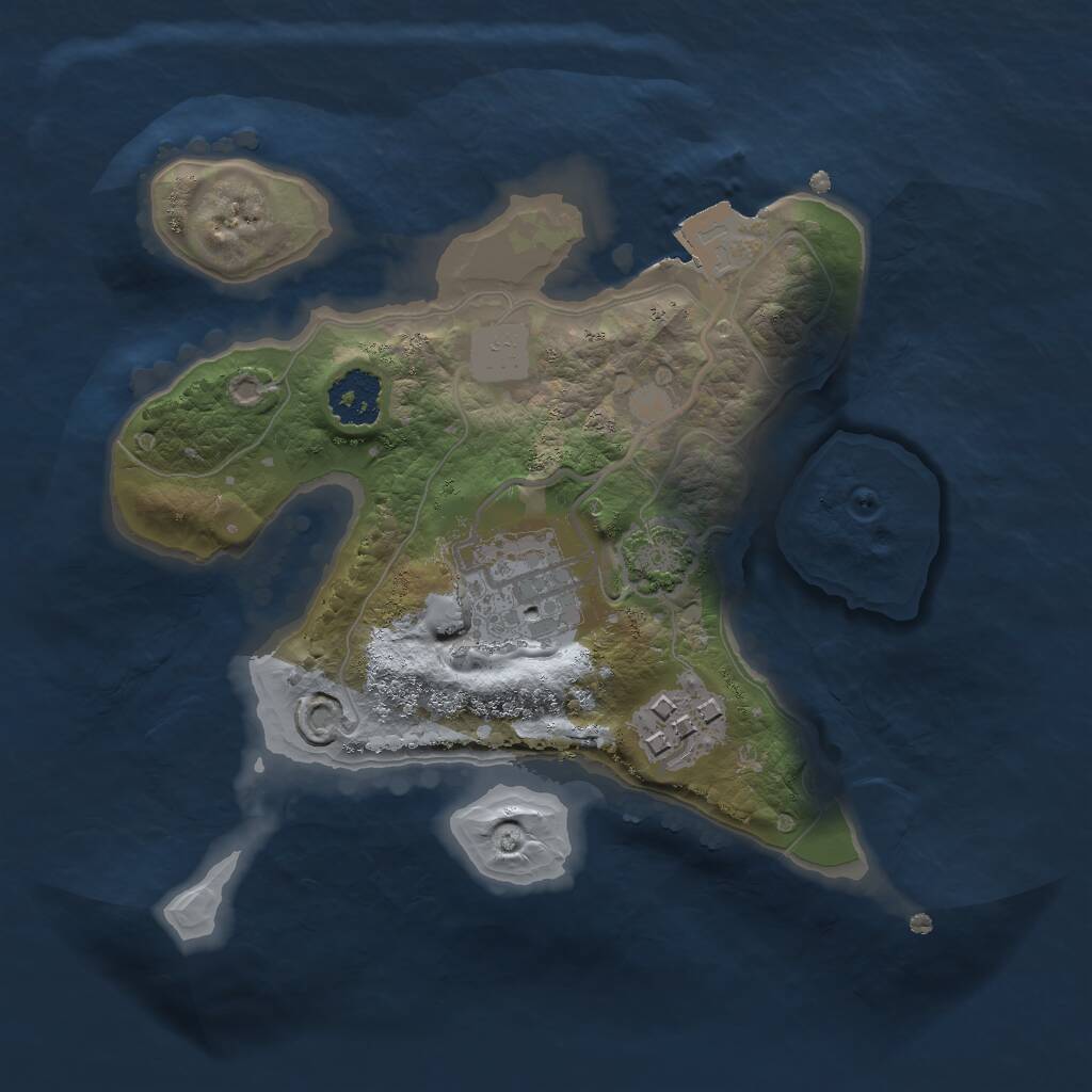 Rust Map: Procedural Map, Size: 2000, Seed: 65445632, 4 Monuments