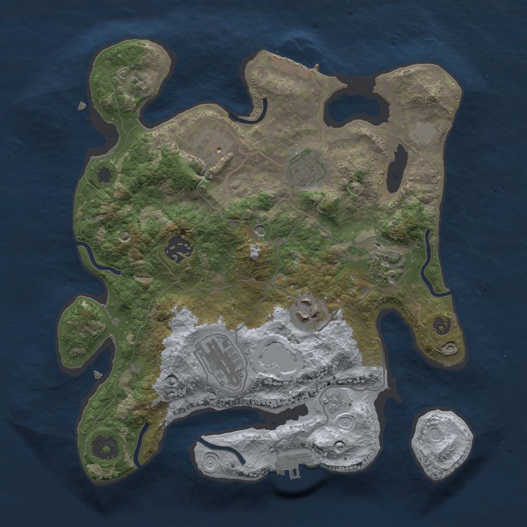Rust Map: Procedural Map, Size: 3000, Seed: 8171, 13 Monuments