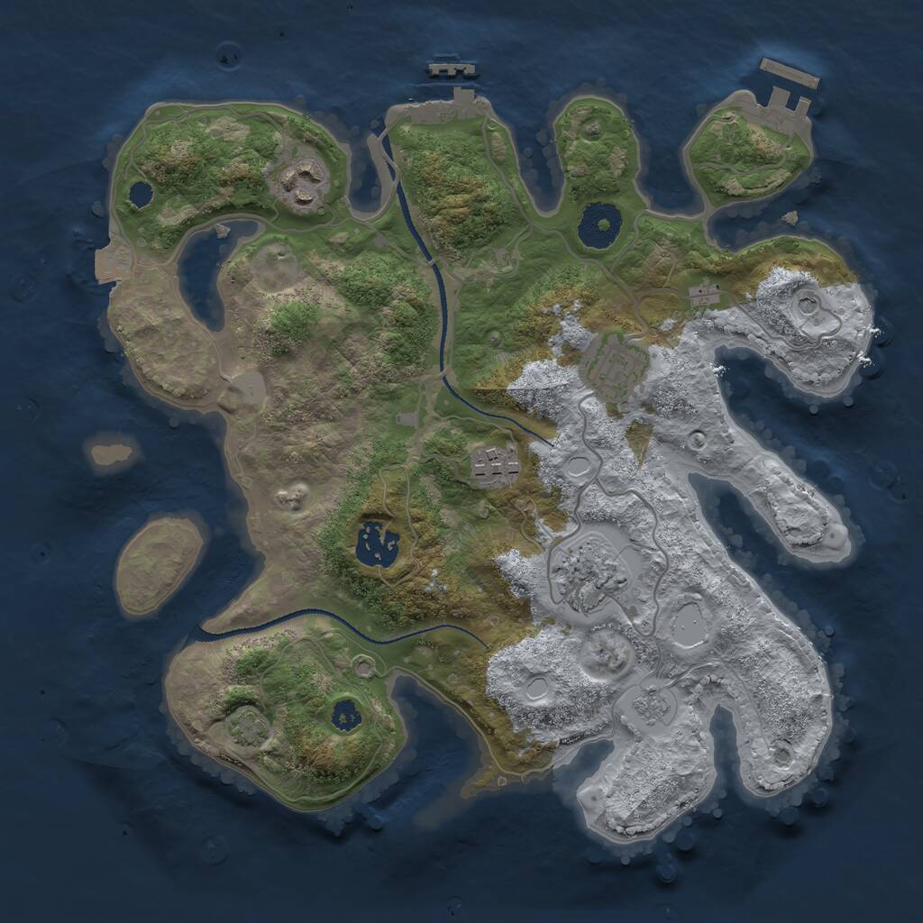 Rust Map: Procedural Map, Size: 3100, Seed: 124507, 11 Monuments