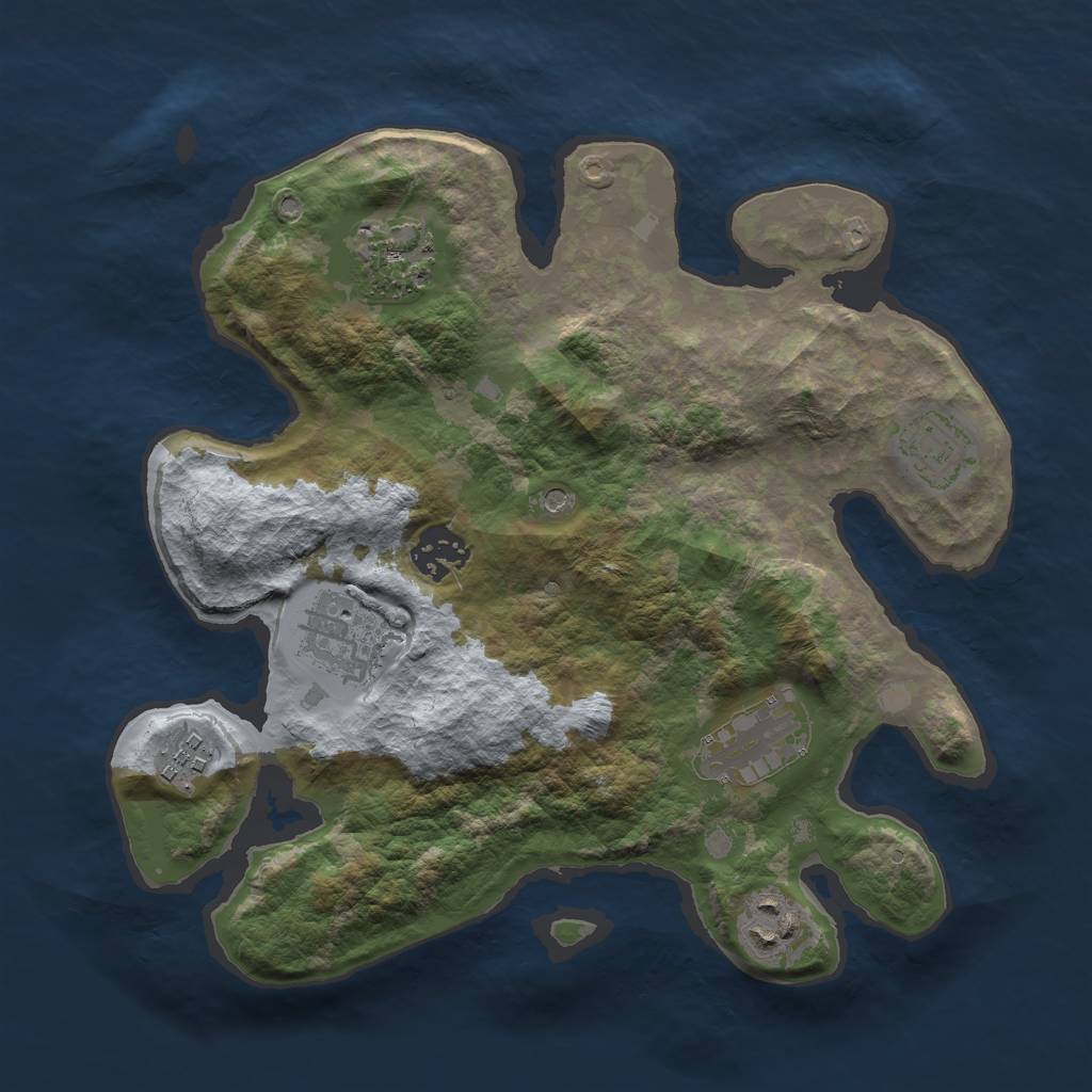 Rust Map: Barren, Size: 3002, Seed: 34266151, 10 Monuments