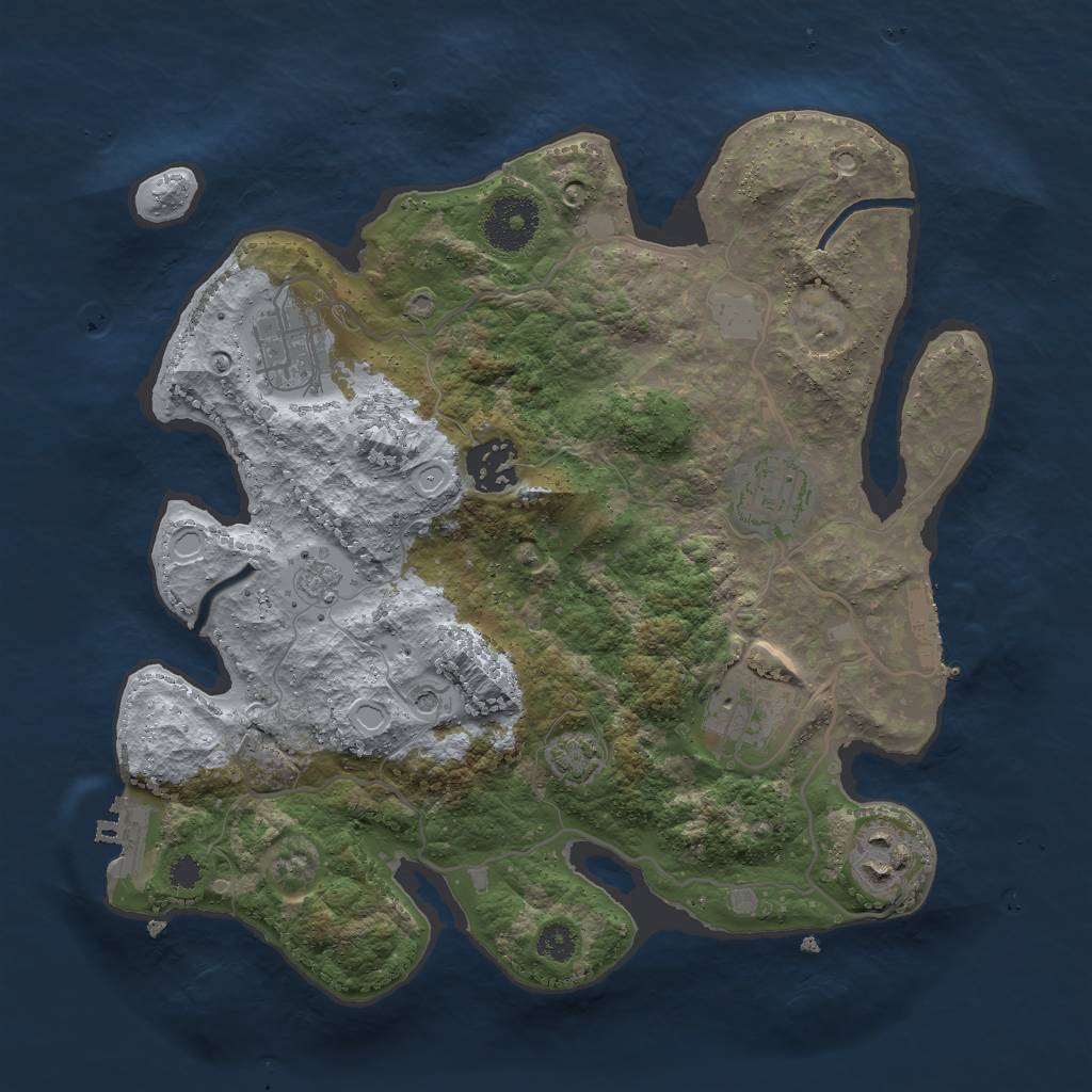 Rust Map: Procedural Map, Size: 3000, Seed: 30042023, 13 Monuments