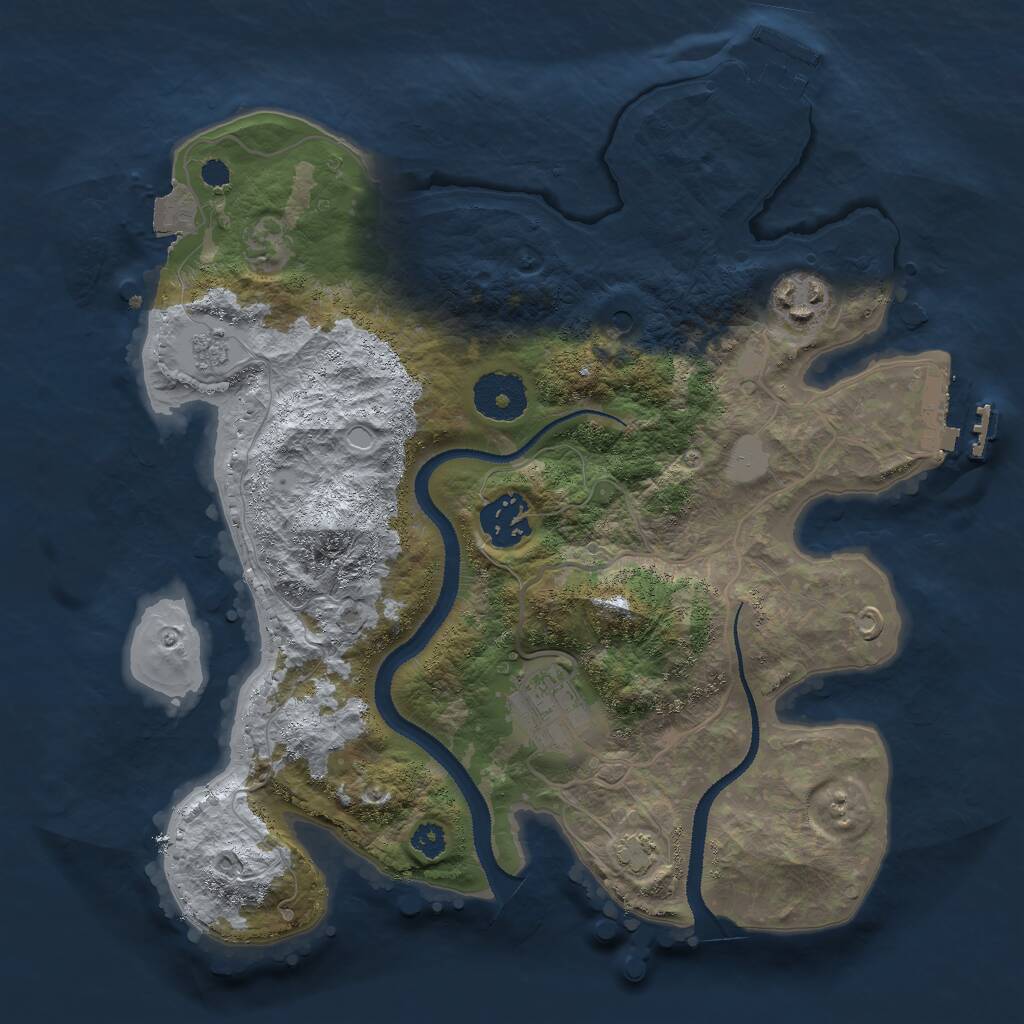 Rust Map: Procedural Map, Size: 3000, Seed: 1700066491, 9 Monuments