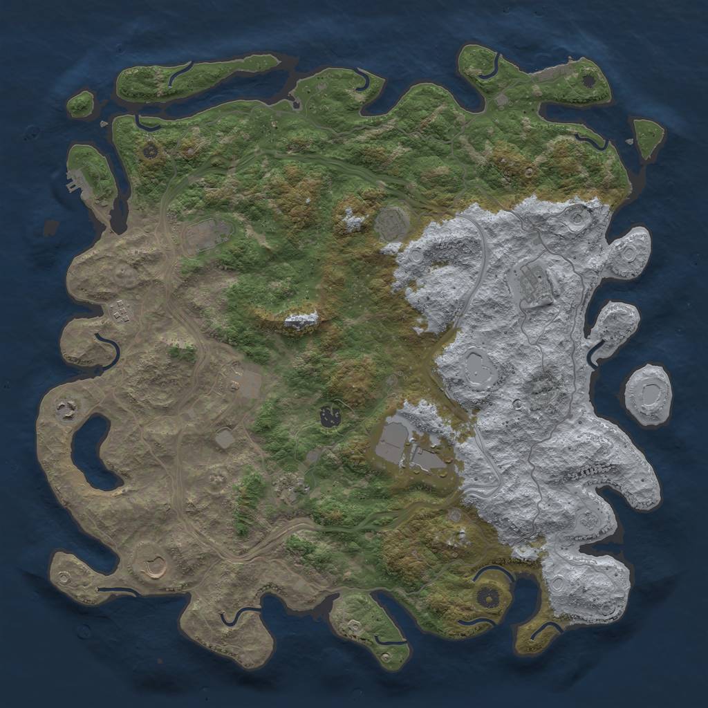 Rust Map: Procedural Map, Size: 4800, Seed: 1891070458, 17 Monuments