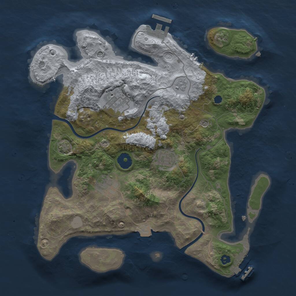 Rust Map: Procedural Map, Size: 3000, Seed: 465234523, 9 Monuments
