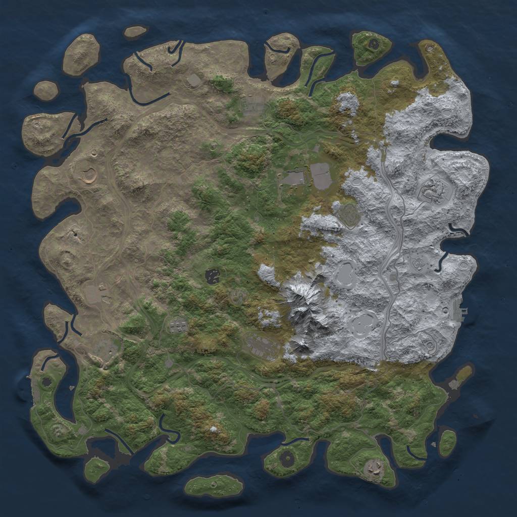 Rust Map: Procedural Map, Size: 5000, Seed: 1473447154, 18 Monuments