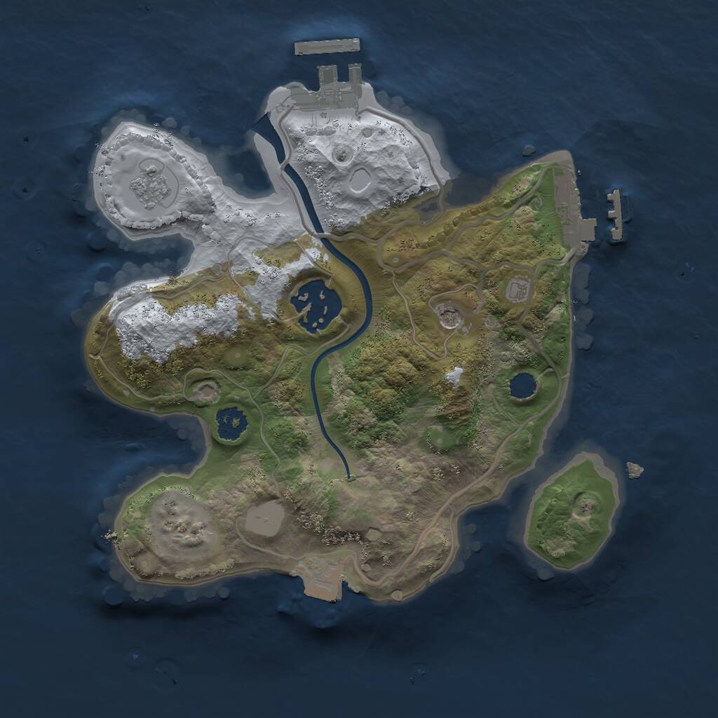 Rust Map: Procedural Map, Size: 2222, Seed: 648252, 6 Monuments
