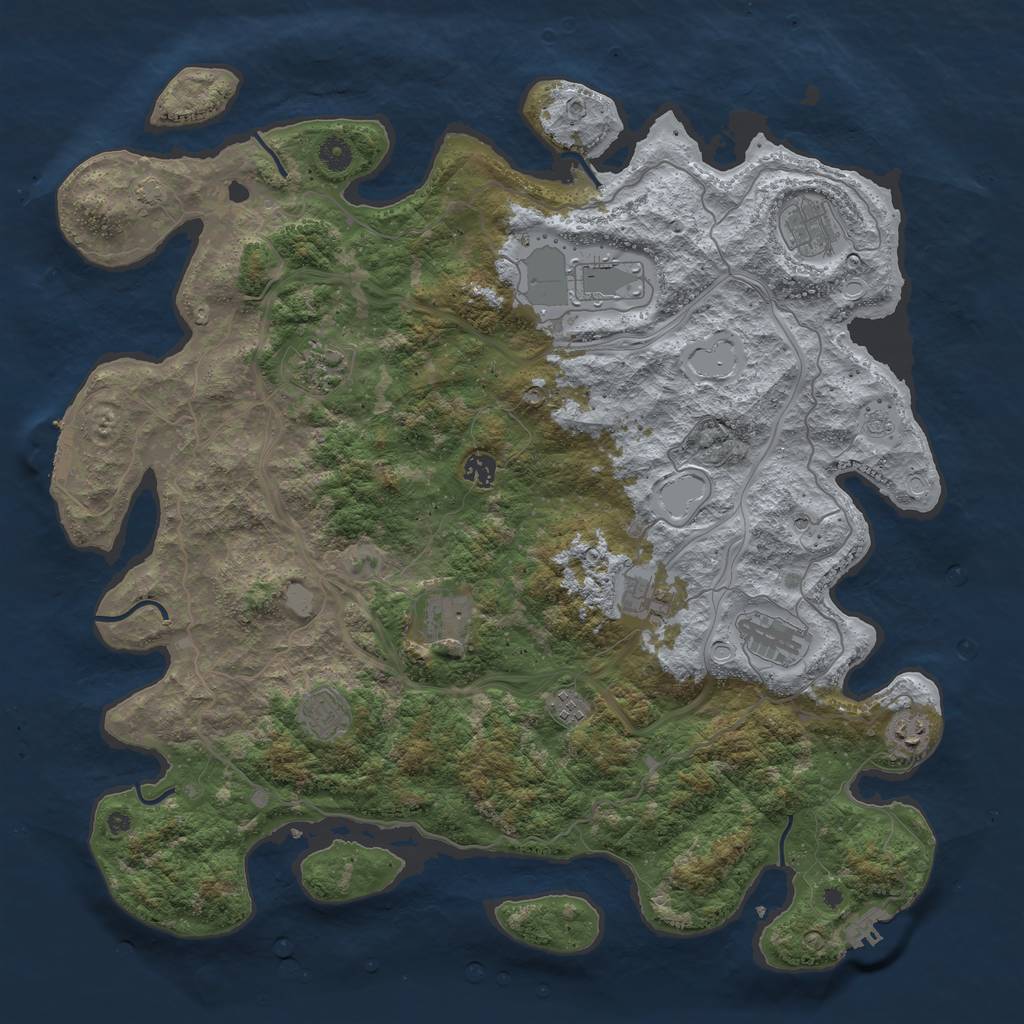 Rust Map: Procedural Map, Size: 4600, Seed: 155040919, 18 Monuments
